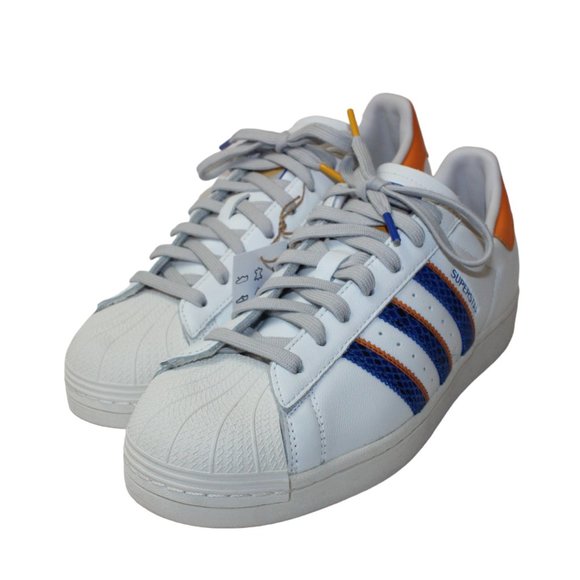 Adidas Superstar 'White Orange Rush Snakeskin' Men's 10.5 NEW! FZ6476 - Picture 1 of 14